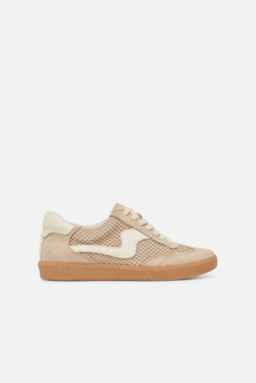 NEW DOLCE VITA women's notice sneakers in sesame woven mesh